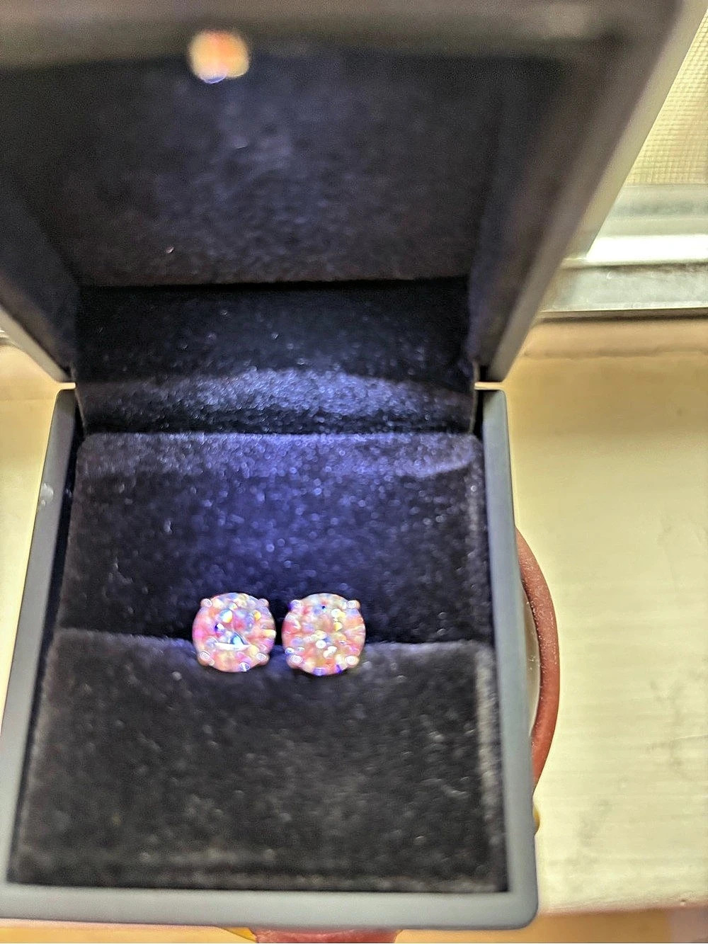 Lab-Created Diamond Cluster Stud Earrings